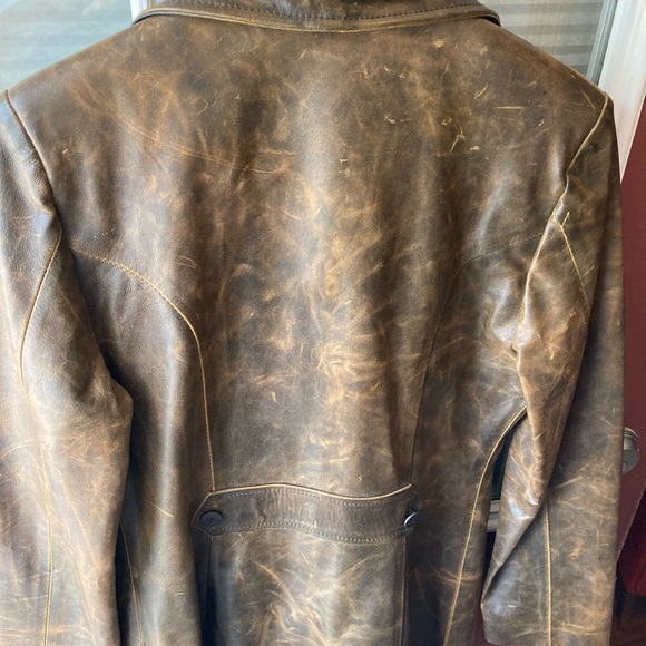 Vintage Mitici Anni 60 distressed leather coat. Made in Italy. - Picture 3 of 8